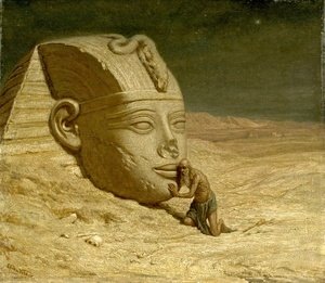 Elihu Vedder - Listening to the Sphinx (1863)